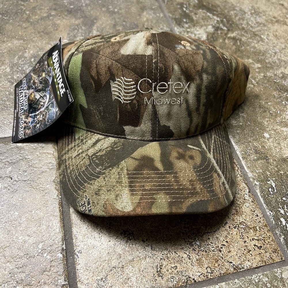 VINTAGE 90s Fishing Hunting Camo Brown Snapback Trucker Hat Cap USA Farm Work